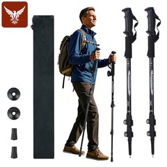 2X Adjustable Hiking Poles Aluminum Walking Sticks Alpenstock for Nordic Skiing