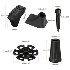 10Pcs Trekking Pole Tips Accessories Set Hiking Stick Tip Protectors Replacement