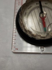 “Coleman” Compass Camping Tool Magnifier Ruler Clear Brass No Batteries Needed