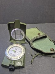 Compass Military Lensatic Sighting Camping w/ Carrying Bag Waterproof
