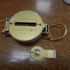 Vintage Lensatic Compass Liquid Filled Clip On–broken