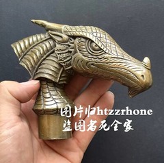 Solid Brass Dragon Head Statue Walking Stick Cane Handle Top Topper Collection