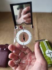Cold War West Germany Compass w/ Mirror & Case Complete Vintage Navigation Set