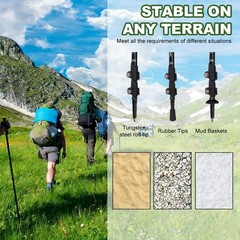 Telescopic Trekking Poles Walking Hiking Sticks Adjustable Anti-shock Alpenstock