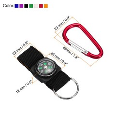 Clip Belt Keychain Compass, 7 in 1 Set, Multicolor
