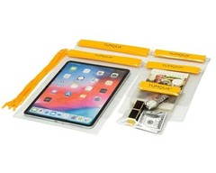 Clear Waterproof Bags 5 Pack Set, Watertight Pouch Holder for Document Yellow