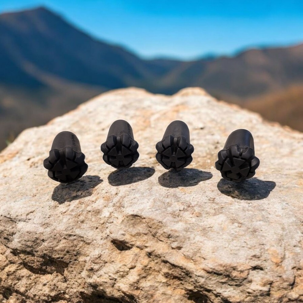 Hiking Pole Tips 4Pcs Rubber Wear & Tear Resistant for Trekking Poles Black