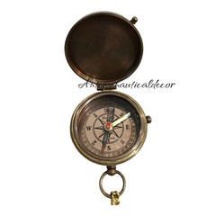 Robert Browning Engraved Antique Brass Compass – Personalized Gift for Couples