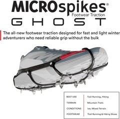 Kahtoola GHOST ULTRALIGHT MICROspikes Winter Traction, Ice Grips – Medium, Lava