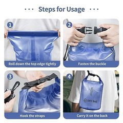 Waterproof Dry Bag – Roll Top Transparent Storage 5L Blue