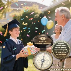 Proverbs 3: 5-6 Engraved Compasses, Wood Box Greeting – Trust in The Lord Com…