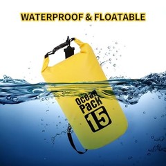 Dry Bag Waterproof for Women Men,Rolled Lightweight Dry Storage Bag 20L Yellow