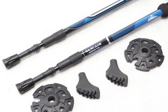 Cascade Mountain Tech Trekking Poles Twist Blue Eva Grip One Size New