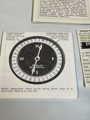 1970 Era Uncle Mike’s Sportsman Precision Black Crackle Finish Compass NIB NOS
