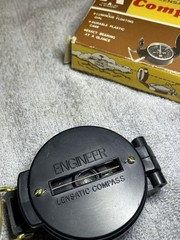 Vtg. Lensatic Engineers Compass #342 with Original Box, Clean