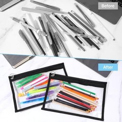30 Pack Clear Zipper Pouches, PVC Waterproof Envelopes Folder Makeup Bags