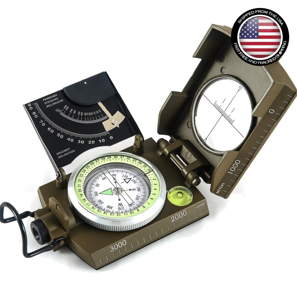 Waterproof Military Navigation Compass with Inclinometer for Adventure