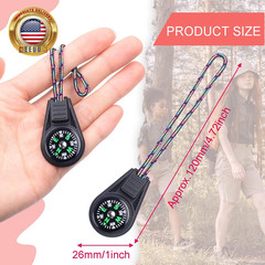 Mini Compass for Kids Compass Keychain，Button Compass Bulk Kit，Paracord Hiking S