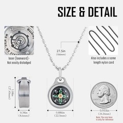 Glow in the Dark Brass Compass Lightweight Handheld Gift for Adventure Lovers