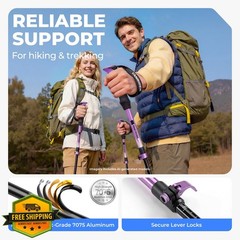 TANSTRIDER Trekking Poles Purple 43-53 Inch Adjustable