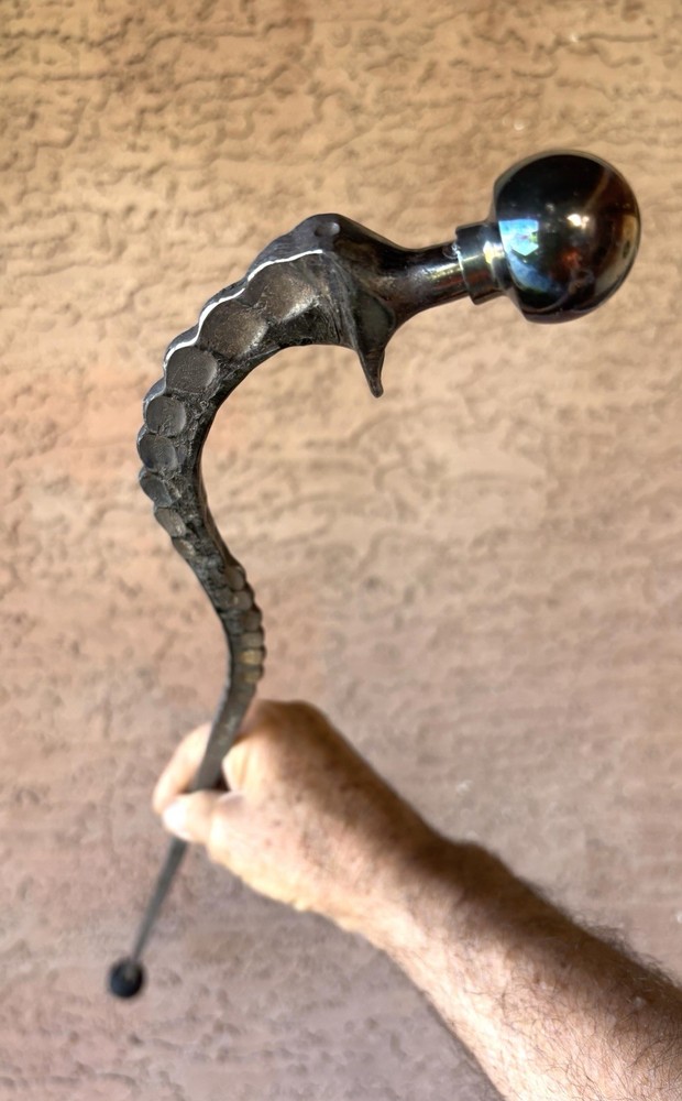 Hand Forged Walking Cane From Titanium Hip Implant One Of A Kind 15 OZ 34” Long