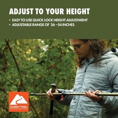 Ozark Trail Aluminum Quick Lock Adjustable Trekking Pole with Grip, 2 Count