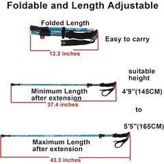 Ultralight Adjustable Trekking Poles W/ EVA Foam Handle Hiking Travel Support US