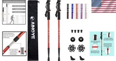 2 Pack Lightweight Hiking Poles – Collapsible & Anti-Shock with Replacement Tips