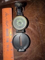 Vintage Metal Lensatic Compass – Liquid Filled – Made in Japan – Free Shipping!