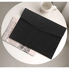 File Folder, PU Leather Document Holder File Organizer A4 A Black Style 1