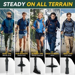 Carbon Fiber Trekking Poles – Lightweight Collapsible Hiking Poles, 2 PCS Nor…