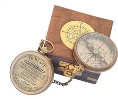 Engraved Compass 2″ – Father to Son Gifts, Mom to Son Gifts for Graduation