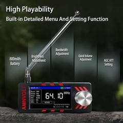 Upgraded Si4732 DSP Radio with 1.9-inch Screen, Portable AM FM Radio Receiver,