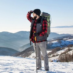 2 Pieces Hiking Poles Telescopic, Trekking Poles Folding, Walking Poles Folding B…