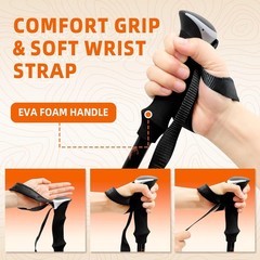 Collapsible Trekking Poles for Hiking – Lightweight Foldable Hiking Poles, 2