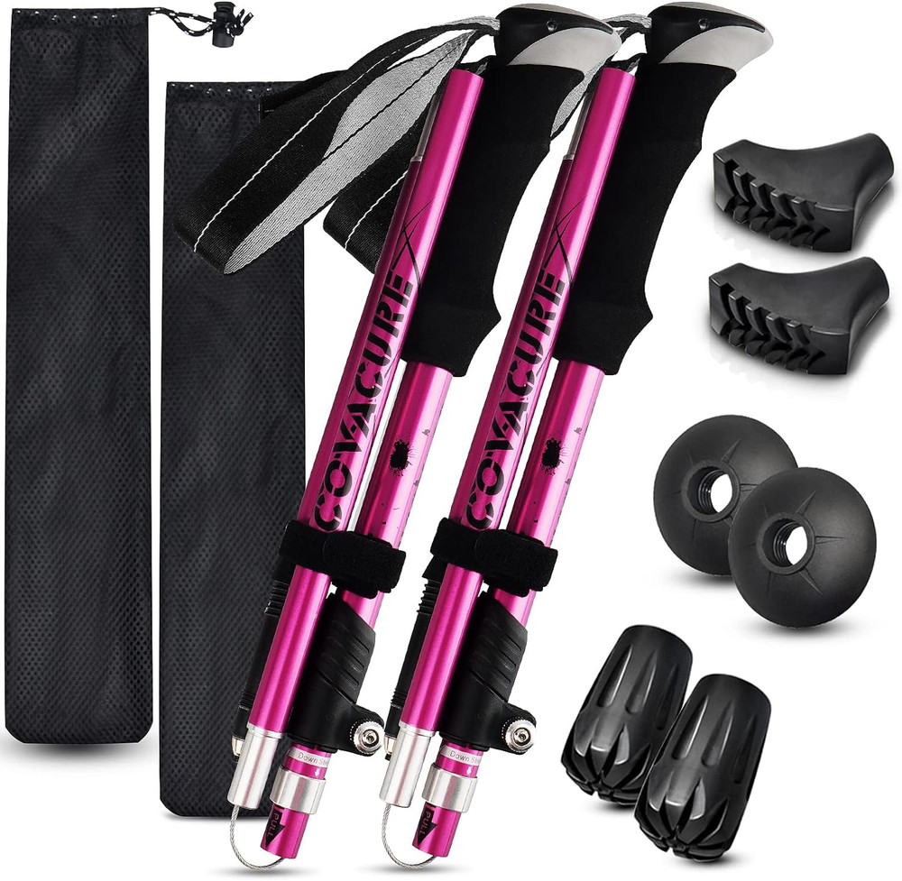 Hiking Poles Collapsible Trekking Poles – Aluminum Alloy 7075 Walking Sticks for