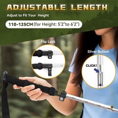 Single Collapsible Trekking Pole – Lightweight Aluminum Hiking Stick for Men,…