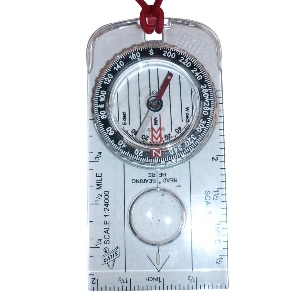 Silva Explorer Baseplate Compass with Magnifier and Lanyard for Hiking Camping