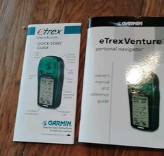 Garmin eTrex Venture Handheld Personal GPS Green In Box With Cord And Manual