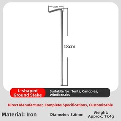 100PCS Heavy Duty Iron Ground Pegs 18.3cm Galvanized for All Weather Camping