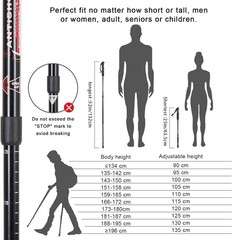 Trekking Poles Shock Absorbing Adjustable Hiking/Walking Sticks Hiking