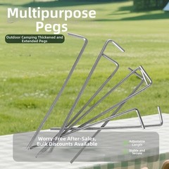 100PCS Heavy Duty Iron Ground Pegs 18.3cm Galvanized for All Weather Camping
