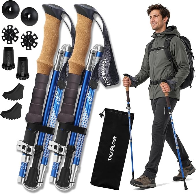 Trekology Trek-Z Collapsible Hiking & Trekking Poles – Balance Support for Senio