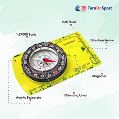 Acrylic Baseplate Compass with Liquid-Filled Capsule for Accurate Direction