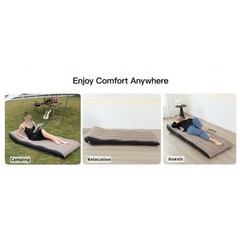 Amphibious Inflatable Lounge Chair Plush Outdoor Single Sofa 175x74x29cm