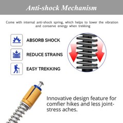 2X Trekking Poles Walking Hiking Sticks Adjustable Anti-shock Nordic Alpenstock