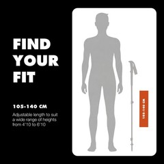 BLACK DIAMOND Trail Pro Shock Trekking Poles 105-140 cm (Shock Grip), Granite