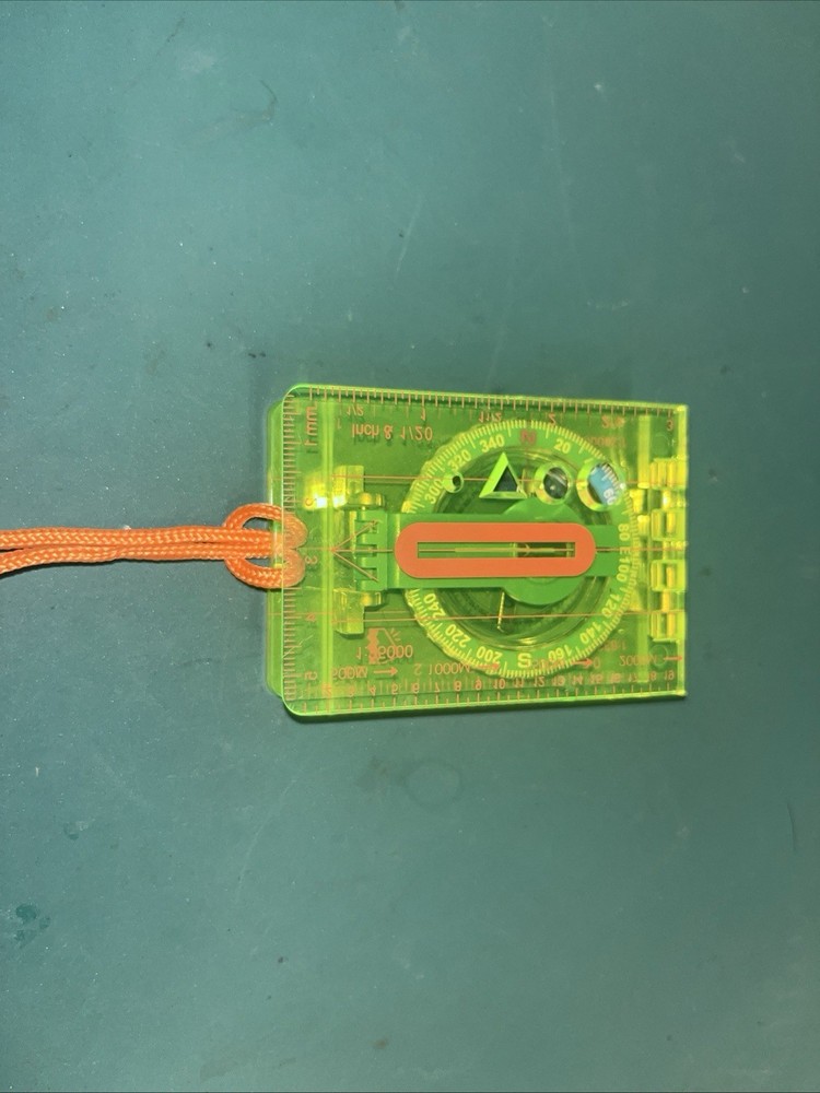 Ultimate Survival Hi Vis. Lensatic Map Compass Made In USA Used Great Condition