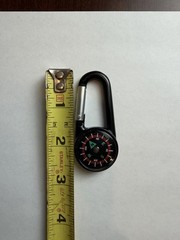 Black Lightweight Plastic Carabiner Compass for Hiking Direction ~Busch Light