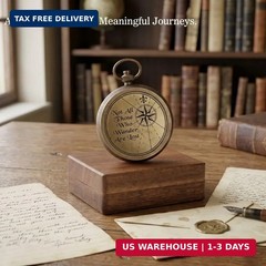 Compass Gift for Mom/Dad, Vintage Pocket Compass Engraved with Go Confidently Cu